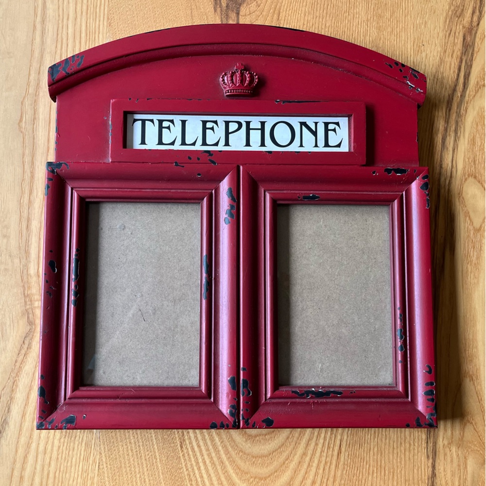 Photo frame. Wall mount or tabletop. Two 4x6 openings.